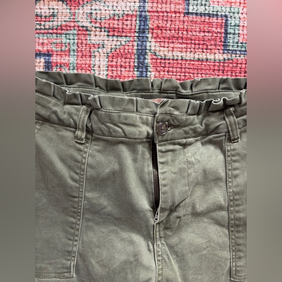 Anthropologie Per Se Paperbag Pants, Green, 12 - Picture 2 of 4